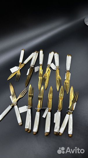 Набор десертных приборов перламутр