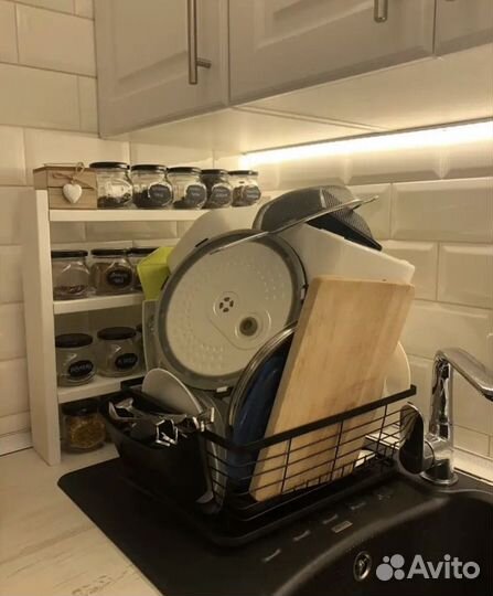 Сушилка подставка для посуды с поддоном новая