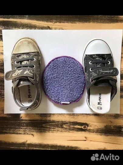 Очистит белую поверхность, замшу и прочее