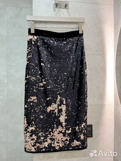 Юбка карандаш пайетки