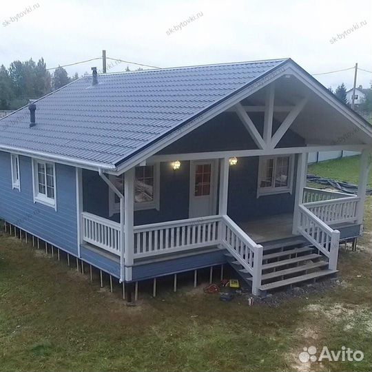 Каркасный дом 10х9м с террасой