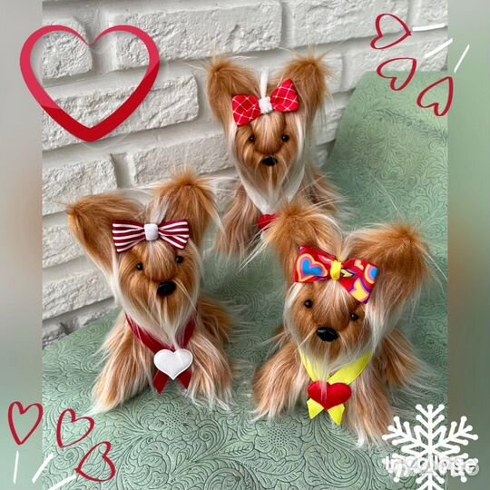 Игрушка Собачка терьер ручной работы