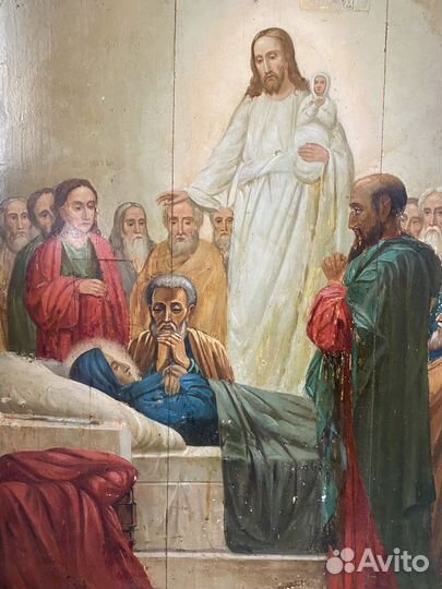 Храмовая икона Успение старинная 19 век