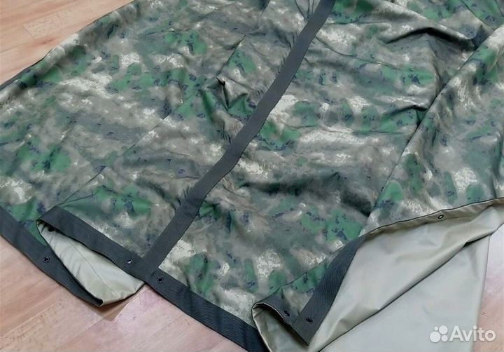 Тент 3 на 3 метра военный мох прорезиненный