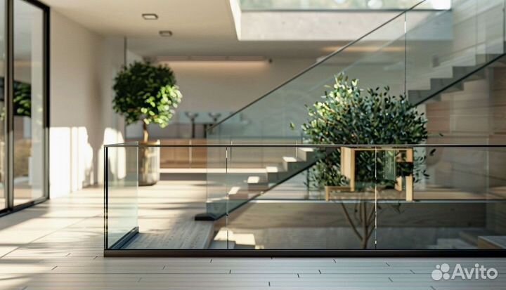 Лестница с реечным ограждением