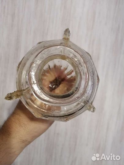 Старинная стеклянная лампадка 19 век