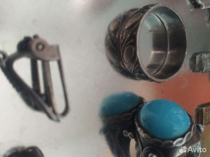 Крестики кольца серёжки серебро СССР