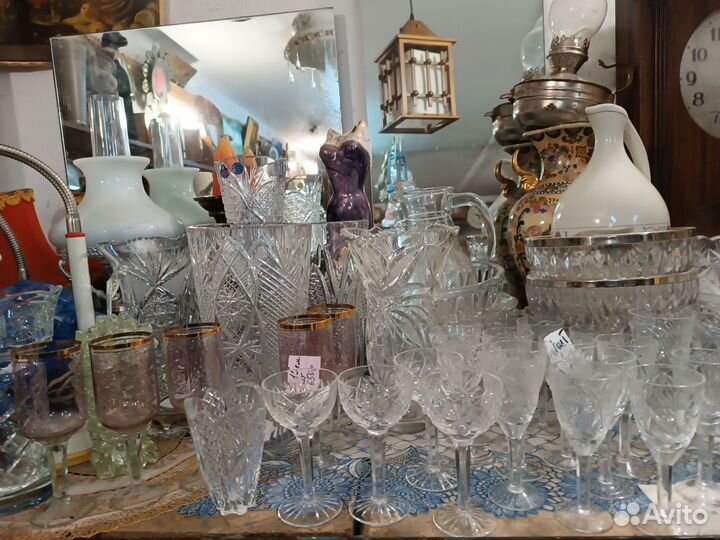 Хрустальные бокалы рюмки и для виски