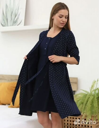 Комплект халат и сорочка в роддом