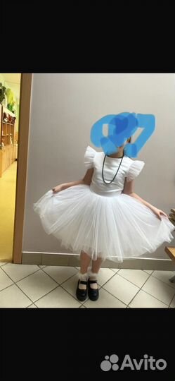 Платье пышное нарядное белое для девочки 170см