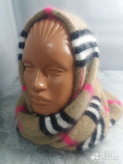 Бактус Burberry из пуха норки коричневый/бежевый