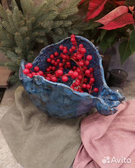 Керамика ручной работы, чаша- гранат