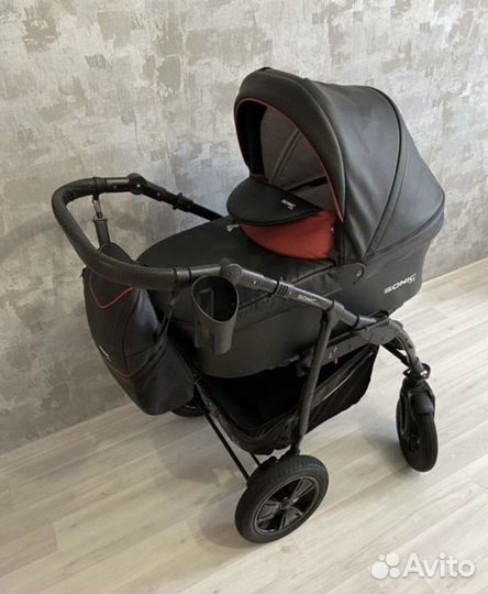 Коляска verdi 3 в 1 эко кожа и электронные качели