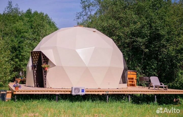 Глэмпинг, всесезонный шатер диаметр 7м