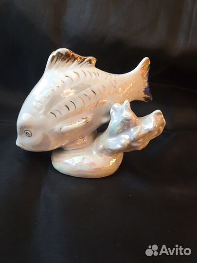 Фарфоровая Рыба Карп Дулево 1958г