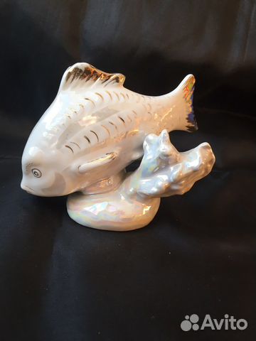 Фарфоровая Рыба Карп Дулево 1958г