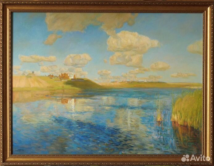 Продаётся картина маслом на холсте. Пейзаж Озеро