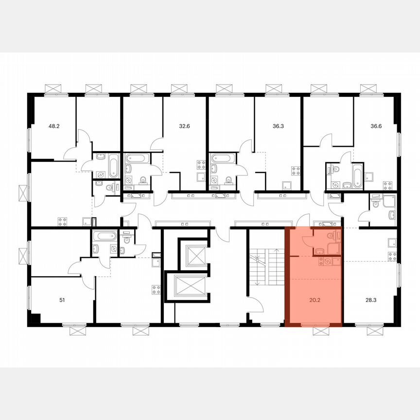 Квартира-студия, 20,2 м², 15/17 эт.