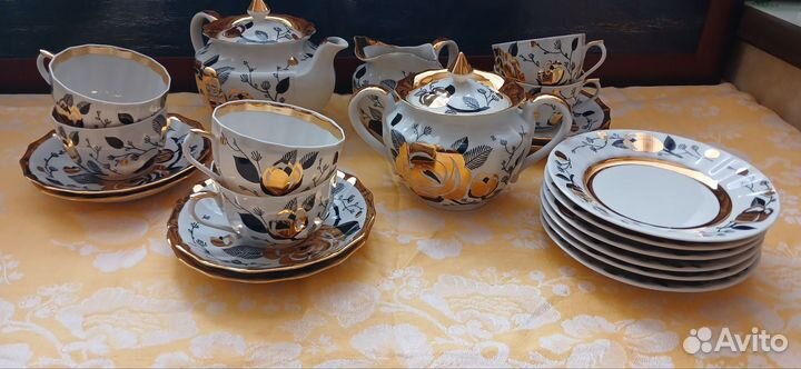 Чайный сервиз Золотая роза Вербилки