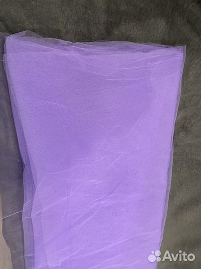 Два отреза фатин белый и фиолетовый