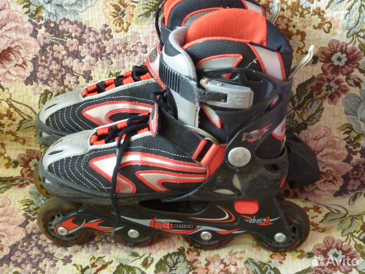 Коньки роликовые раздвижные мужские до 40 размера