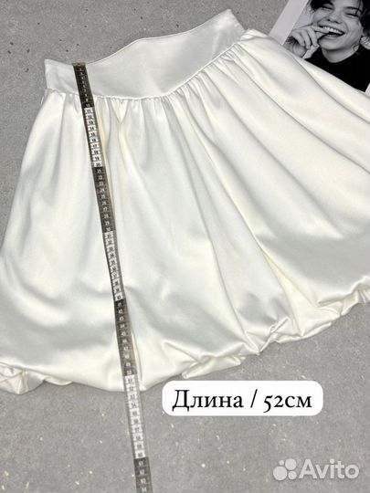 Пышная юбка баллон мини атлас 42-44