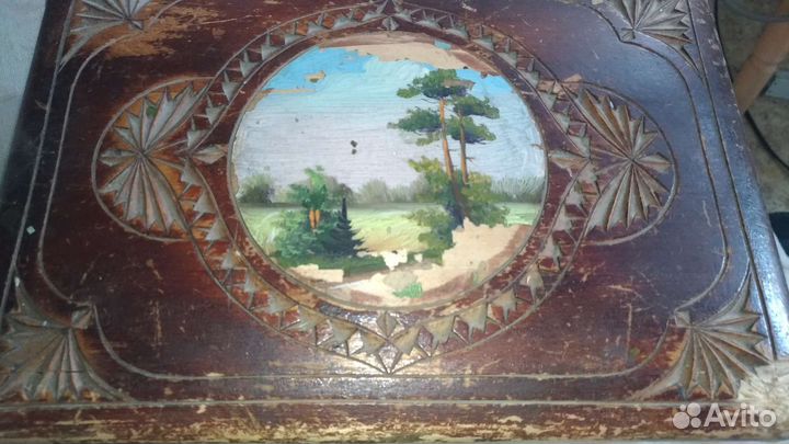 Шкатулка деревянная старинная