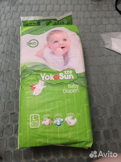 Подгузники yokosun L (9-13кг) 48 штук