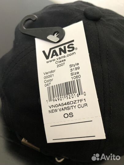 Бейсболка чёрная Vans MN NEW varsity оригинальная