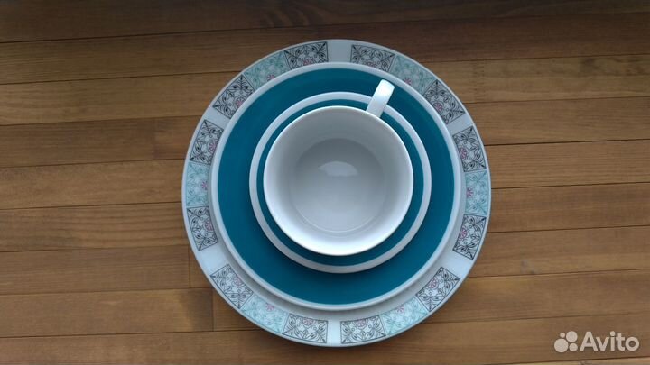 Чайная пара/трио Volkstedt фарфор гдр