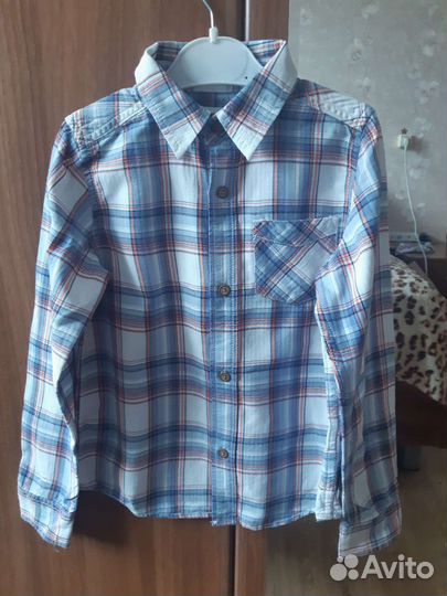 Рубашка на рост 116 см. Хлопок 100