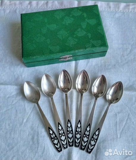Набор ложек мельхиор эмаль. СССР