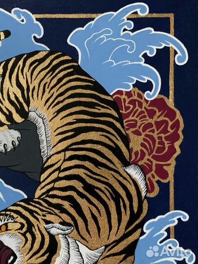 Картина тигр интерьерная картина в интерер