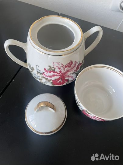 Рижский фарфор сахарница и чашка