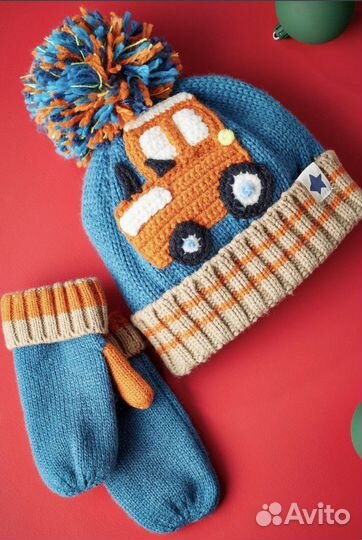 Комплект шапка и варежки Некст на мальчика