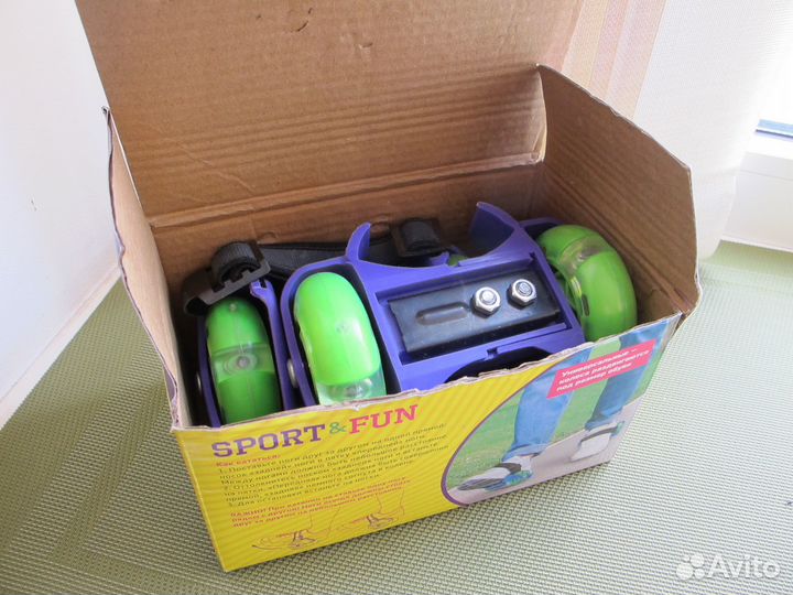 Коньки роликовые на обувь (пяточные) sport&FUN