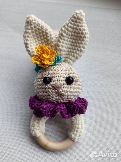 Погремушка на кольце. Амигуруми. Ручная работа