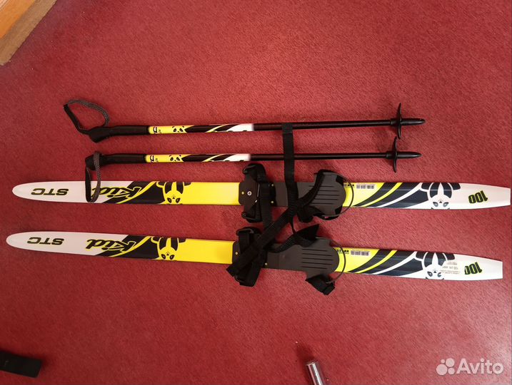 Лыжи с палками дет. и палки синие дет80 см