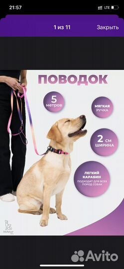 Поводок для собак 5 м