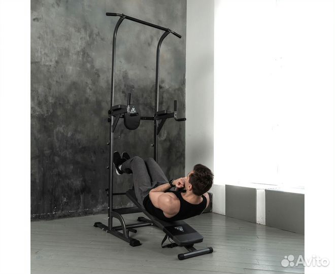 Турник-брусья со скамьей DFC Power Tower G003