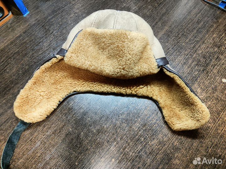Зимняя овчинная шапка-ушанка