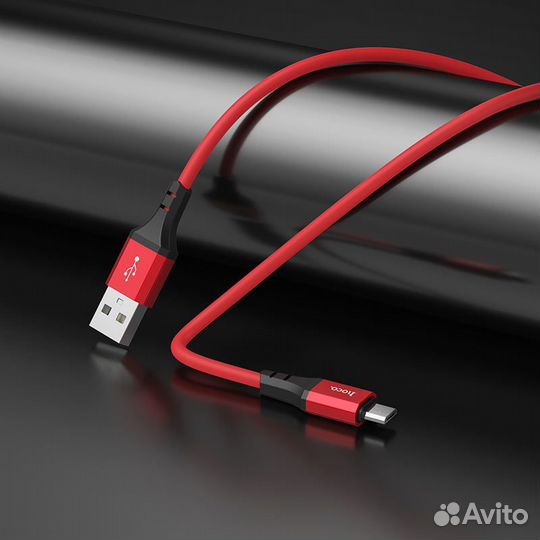 Кабель hoco X86 micro-USB 1m 2.4А Silicone (Red)