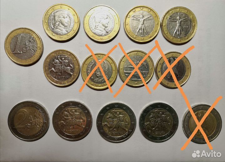 Обмен монетами евроценты