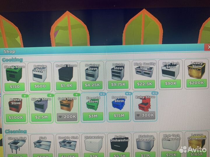 Продажа вещей и сетов в игре My restourant