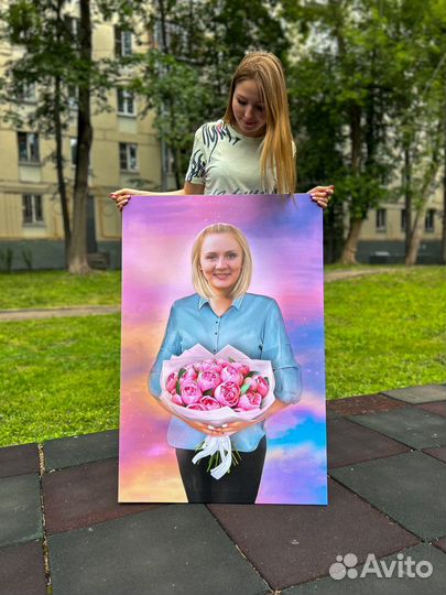 Портрет по фото, печать на холсте