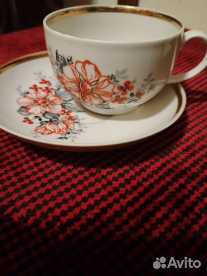 Чайная пара Дулево, тонкий фарфор