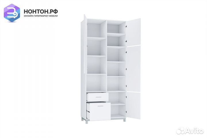 Шкаф двухсекционный Polini kids Mirum 2320 белый