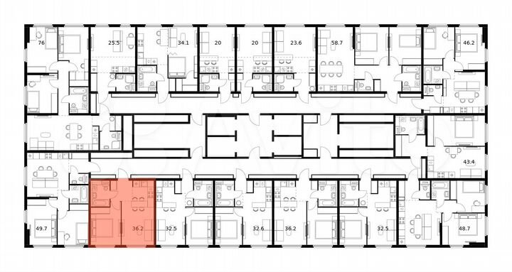 1-к. квартира, 36,2 м², 25/25 эт.