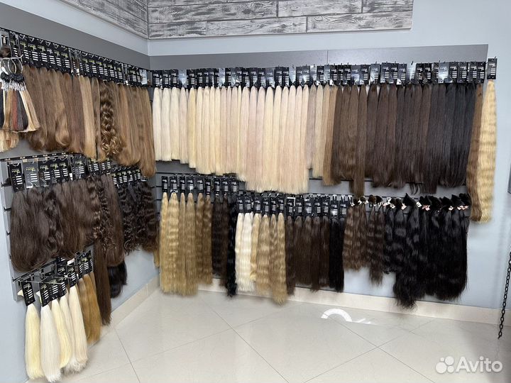 Натуральные волосы в срезах