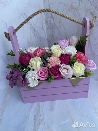 Букет из мыльных роз цветы 8 марта